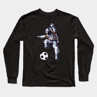 Soccer Astronaut In Space Player Fan Long Sleeve T-Shirt